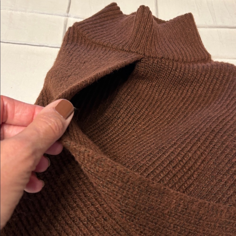 Express Chocolate Ribbed Knit Sweater - Picture 8 of 9